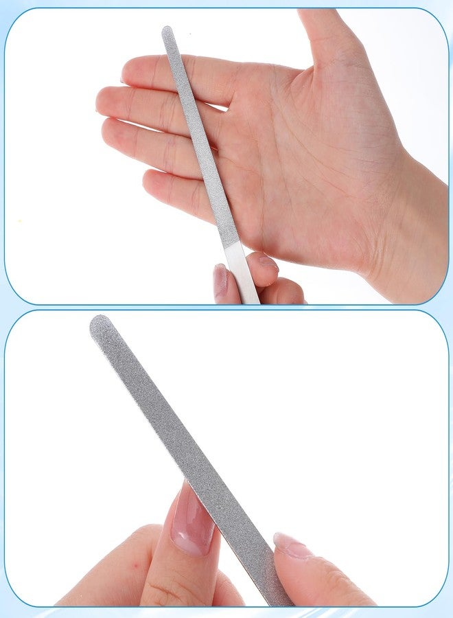 Kifmurase 4 Pcs Diamond Deb Nail Files with Sharp Pointed Tip, Double Sided Metal Nails File for Natural Nails, Stainless Steel Nail Dresser Buffering Files Tools for Salon Home Manicure Pedicure - Image 3